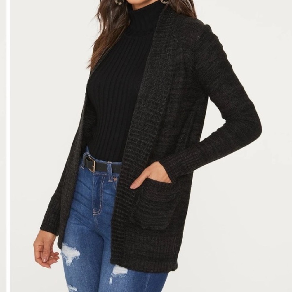 New Cardigan - Black and Charcoal